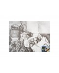 Холст на картоне с эскизом "Натюрморт с яблоками", 30*40 см 