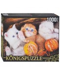 Пазлы "Konigspuzzle. Три котёнка с клубками", 1000 элементов