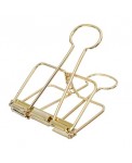 Набор зажимов для бумаг 50 мм 2 штуки в упаковке, золотые