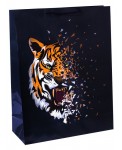 Пакет подарочный "Тигр с осколками", глянцевая ламинация, 40x47x14 см