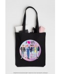 Сумка. I love BTS (черная, 38х43 см, длина ручек 58 см)