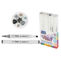 Набор маркеров для скетчинга "Mazari Vinci", двусторонние, 6 цветов, 1-6,2 мм