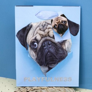 Пакет подарочный «The dog», blue (S, 18*23*10)