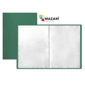 Папка 30 файлов Mazari А4 зеленая 0,5 мм