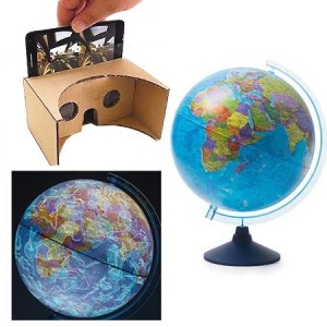 Интерактивный глобус "День и ночь" с двойной картой 250 мм с подсветкой от батареек