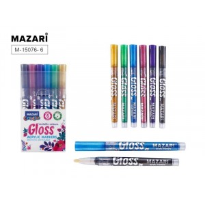 Набор маркеров-красок с эффектом "металлик" GLOSS, 6 цв. М-15076-6 