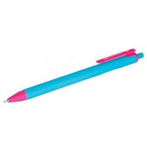 Ручка шариковая автоматическая "Mix", синяя, корпус ассорти, узел 0,7 мм