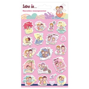 Наклейки объемные "Love is 1", 110х200 мм
