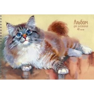 Альбом для рисования "Пушистый котик", 40 листов, гребень