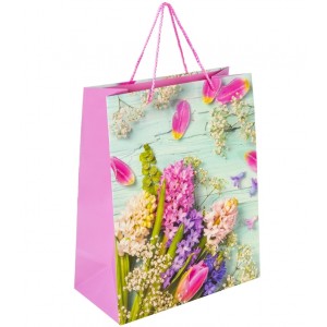 Пакет подарочный "Spring Flowers", 26,5x12,7x33 см
