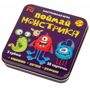 Настольная игра "Поймай монстрика" (жестяная коробочка)