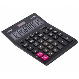 Калькулятор настольный Casio GR-12-W, 12 разрядов, двойное питание, черный