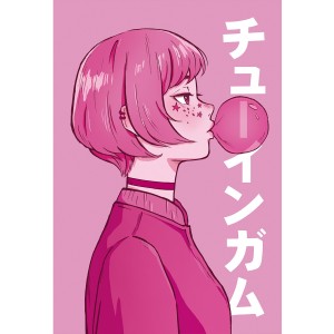 Точкабук Аниме. Девушка с жевательной резинкой