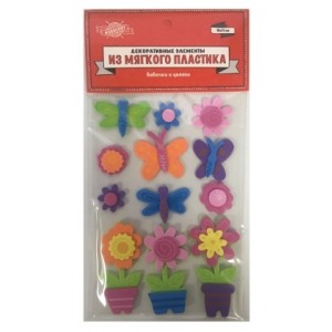 Декоративные элементы "Бабочки и цветы", 18x11 см (ТХ-9162)