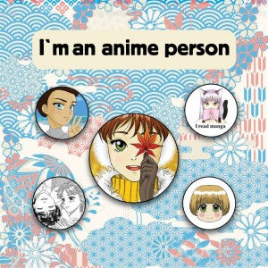 Набор значков "I'm an anime person" (5 штук)