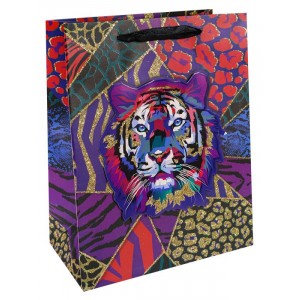Пакет подарочный "Тигр", 18x23x10 см (M)