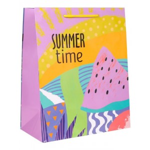 Пакет подарочный "Летнее время", глянцевая ламинация, 26,4x32,7x13,6 см