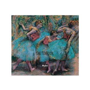 My Art. Квадратный скетчбук "Эдгар Дега. Три танцовщицы в синих пачках с красным корсажем"