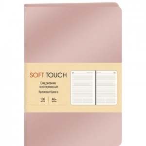 Ежедневник недатированный "Soft Touch. Розовое золото", А6+, 136 листов