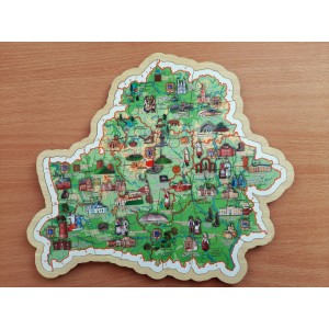 Карта-пазл деревянная "Мая Радзіма - Беларусь"