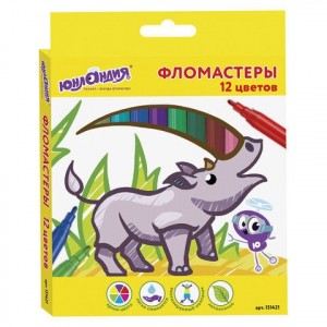 Фломастеры "Экзотика", 12 цветов, вентилируемый колпачок (151421)