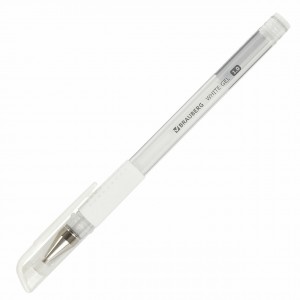 Ручка гелевая с грипом "White", белая, пишущий узел 1 мм, линия письма 0,5 мм