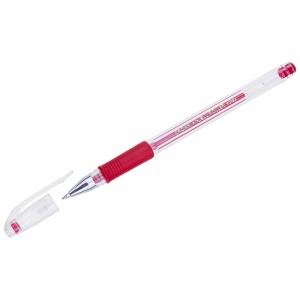 Ручка гелевая "Hi-Jell Grip" красная, 0,5 мм, грип