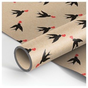 Упаковочная бумага "Swallows", 70*100 см, крафт