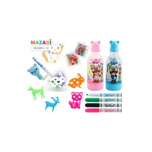 Фломастеры воздушные AERO, 12 цветов, с 4-мя фигурными трафаретами