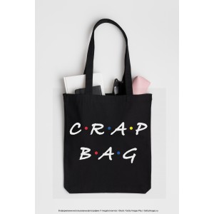 Сумка. Crap bag (черная, 38х43 см, длина ручек 58 см)