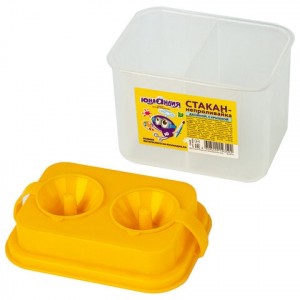 Стакан-непроливайка ЮНЛАНДИЯ, двойной, с крышками