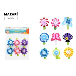 Прищепки декоративные деревянные NATURE, 6 штук (арт. M-6878)