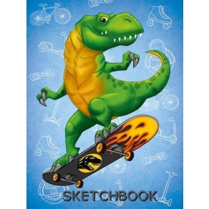 Скетчбук "Динозавр на скейте"