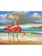 Алмазная живопись на подрамнике 40х50см "Фламинго на берегу", Azart